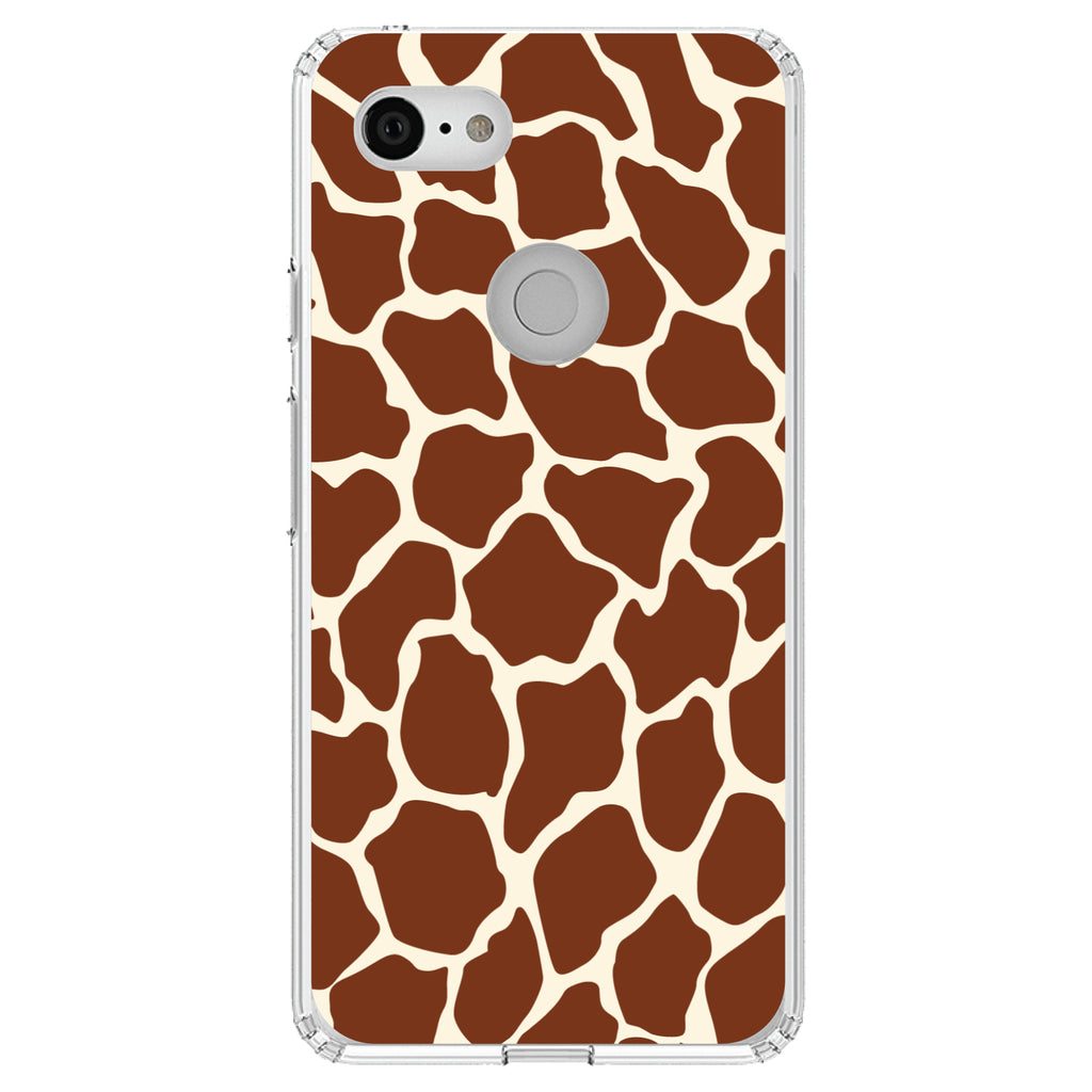 Brown Tan Beige Giraffe Skin Spots Clear Shockproof iPhone Case, view 22