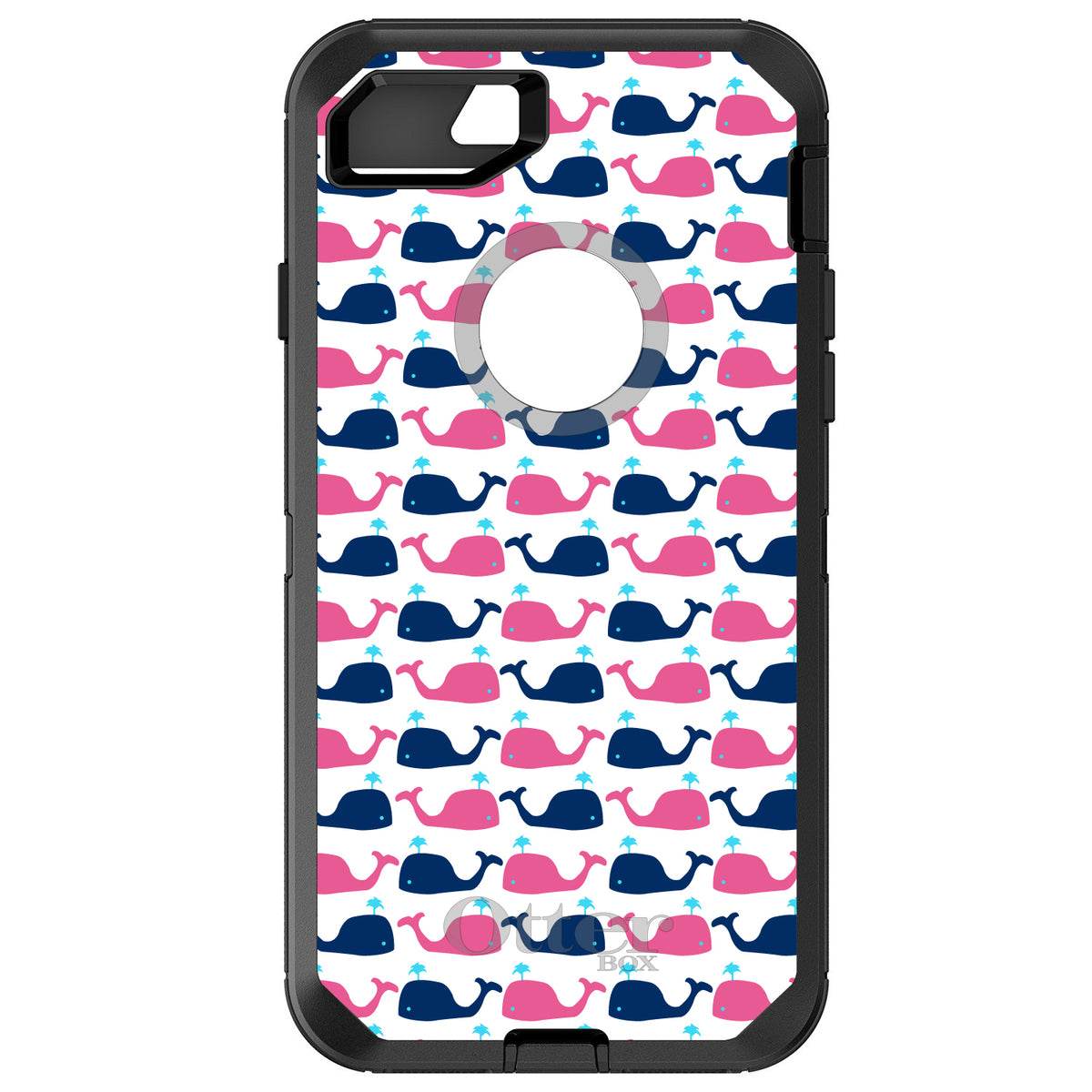 Pink Navy Cartoon Whales OtterBox Defender Case for iPhone & Galaxy
