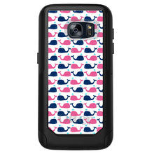 DistinctInk™ OtterBox Commuter Series Case for Apple iPhone or Samsung Galaxy - Pink Navy Cartoon Whales