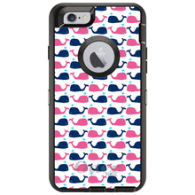DistinctInk™ OtterBox Defender Series Case for Apple iPhone / Samsung Galaxy / Google Pixel - Pink Navy Cartoon Whales