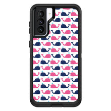 DistinctInk™ OtterBox Defender Series Case for Apple iPhone / Samsung Galaxy / Google Pixel - Pink Navy Cartoon Whales