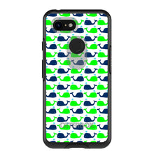 DistinctInk™ OtterBox Symmetry Series Case for Apple iPhone / Samsung Galaxy / Google Pixel - Green Navy Cartoon Whales