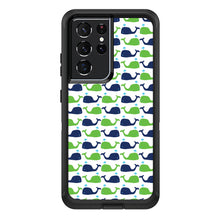 DistinctInk™ OtterBox Defender Series Case for Apple iPhone / Samsung Galaxy / Google Pixel - Green Navy Cartoon Whales