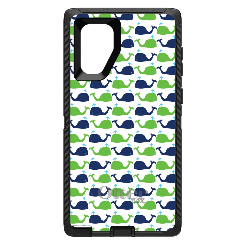 Green Navy Cartoon Whales OtterBox Defender Case for iPhone & Galaxy, view 15