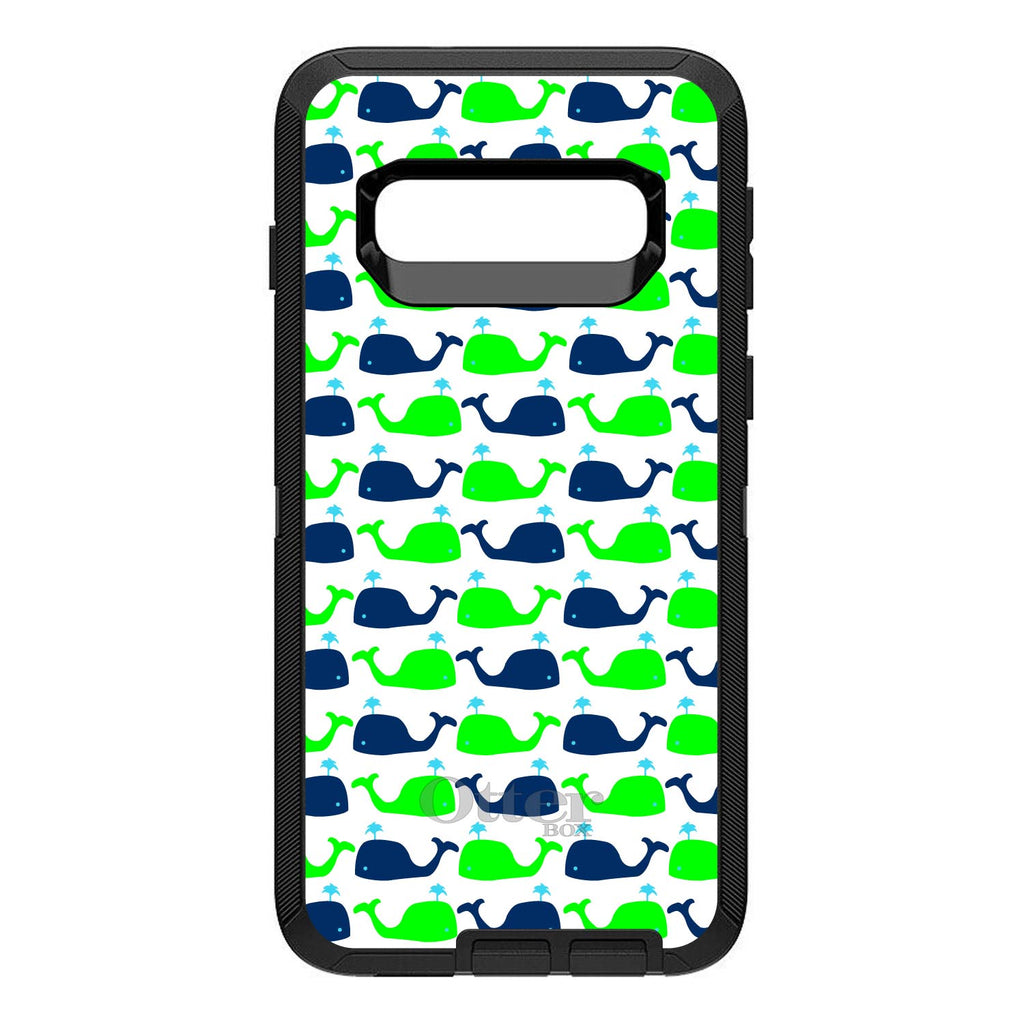 Green Navy Cartoon Whales OtterBox Defender Case for iPhone & Galaxy, view 9