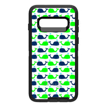 DistinctInk™ OtterBox Defender Series Case for Apple iPhone / Samsung Galaxy / Google Pixel - Green Navy Cartoon Whales