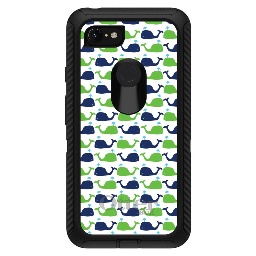 Green Navy Cartoon Whales OtterBox Defender Case for iPhone & Galaxy, view 18