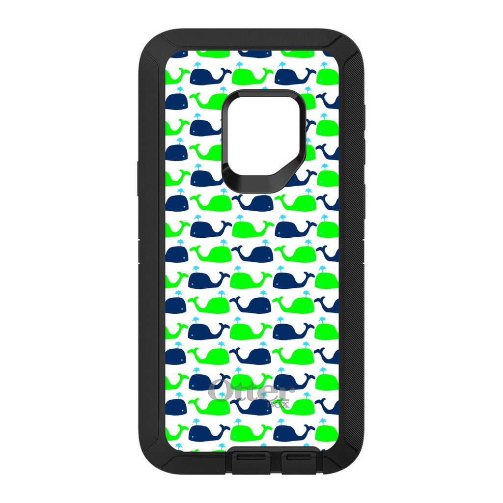Green Navy Cartoon Whales OtterBox Defender Case for iPhone & Galaxy, view 11