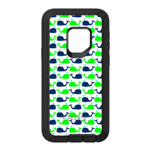 DistinctInk™ OtterBox Defender Series Case for Apple iPhone / Samsung Galaxy / Google Pixel - Green Navy Cartoon Whales