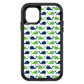 Green Navy Cartoon Whales OtterBox Defender Case for iPhone & Galaxy, view 2