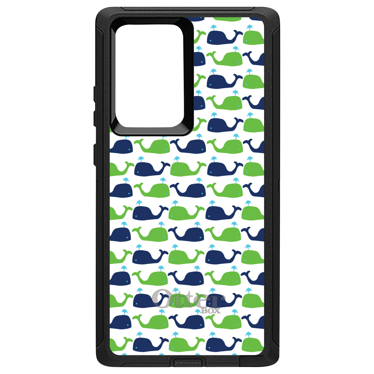 Green Navy Cartoon Whales OtterBox Defender Case for iPhone & Galaxy, view 13