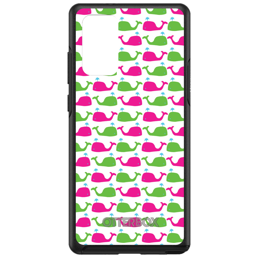 Green Pink Cartoon Whales OtterBox Symmetry Case for iPhone & Galaxy, view 10