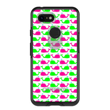 DistinctInk™ OtterBox Symmetry Series Case for Apple iPhone / Samsung Galaxy / Google Pixel - Green Pink Cartoon Whales