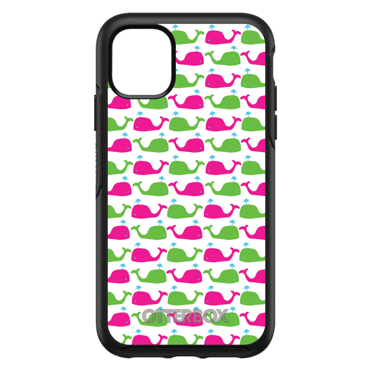 Green Pink Cartoon Whales OtterBox Symmetry Case for iPhone & Galaxy
