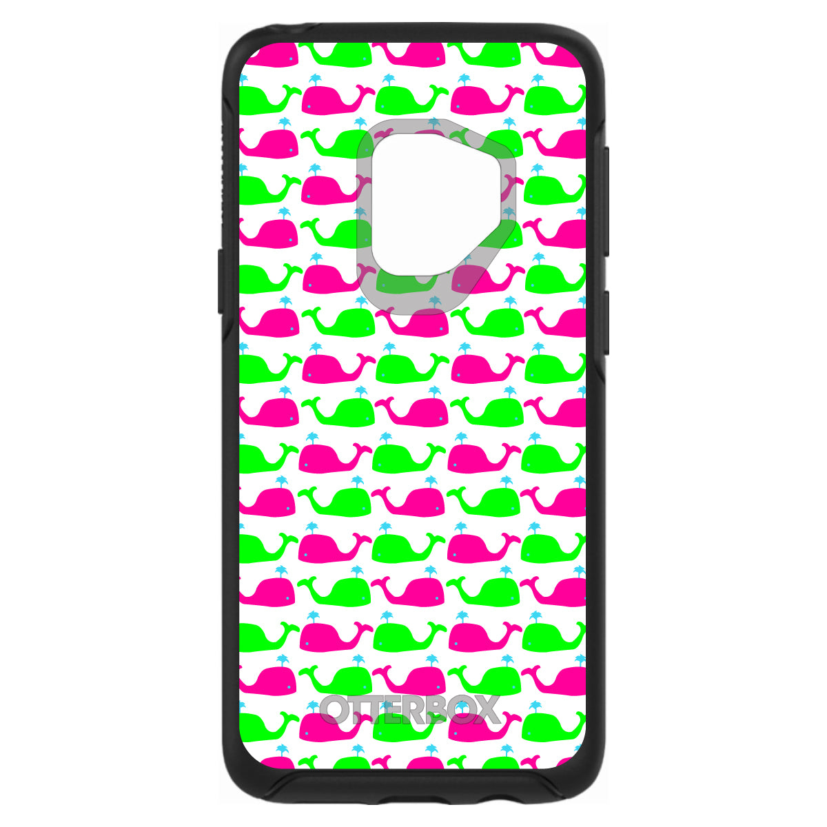 Green Pink Cartoon Whales OtterBox Symmetry Case for iPhone & Galaxy, view 8