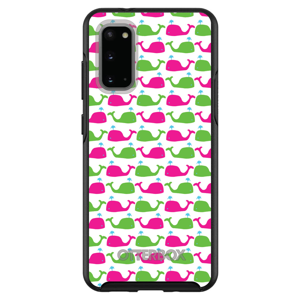 Green Pink Cartoon Whales OtterBox Symmetry Case for iPhone & Galaxy, view 5