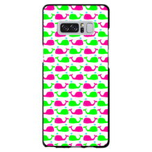 DistinctInk® Hard Plastic Snap-On Case for Apple iPhone or Samsung Galaxy - Green Pink Cartoon Whales