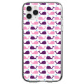 Purple Pink Cartoon Whales Clear Shockproof iPhone Case