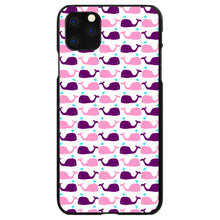 DistinctInk® Hard Plastic Snap-On Case for Apple iPhone or Samsung Galaxy - Purple Pink Cartoon Whales