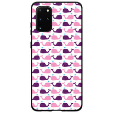 DistinctInk® Hard Plastic Snap-On Case for Apple iPhone or Samsung Galaxy - Purple Pink Cartoon Whales