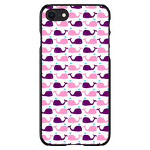 DistinctInk® Hard Plastic Snap-On Case for Apple iPhone or Samsung Galaxy - Purple Pink Cartoon Whales