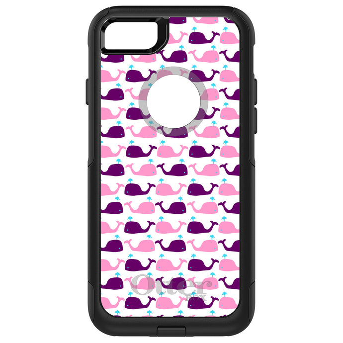 DistinctInk OtterBox Commuter Series Case for Apple iPhone or Samsung Galaxy - Purple Pink Cartoon Whales