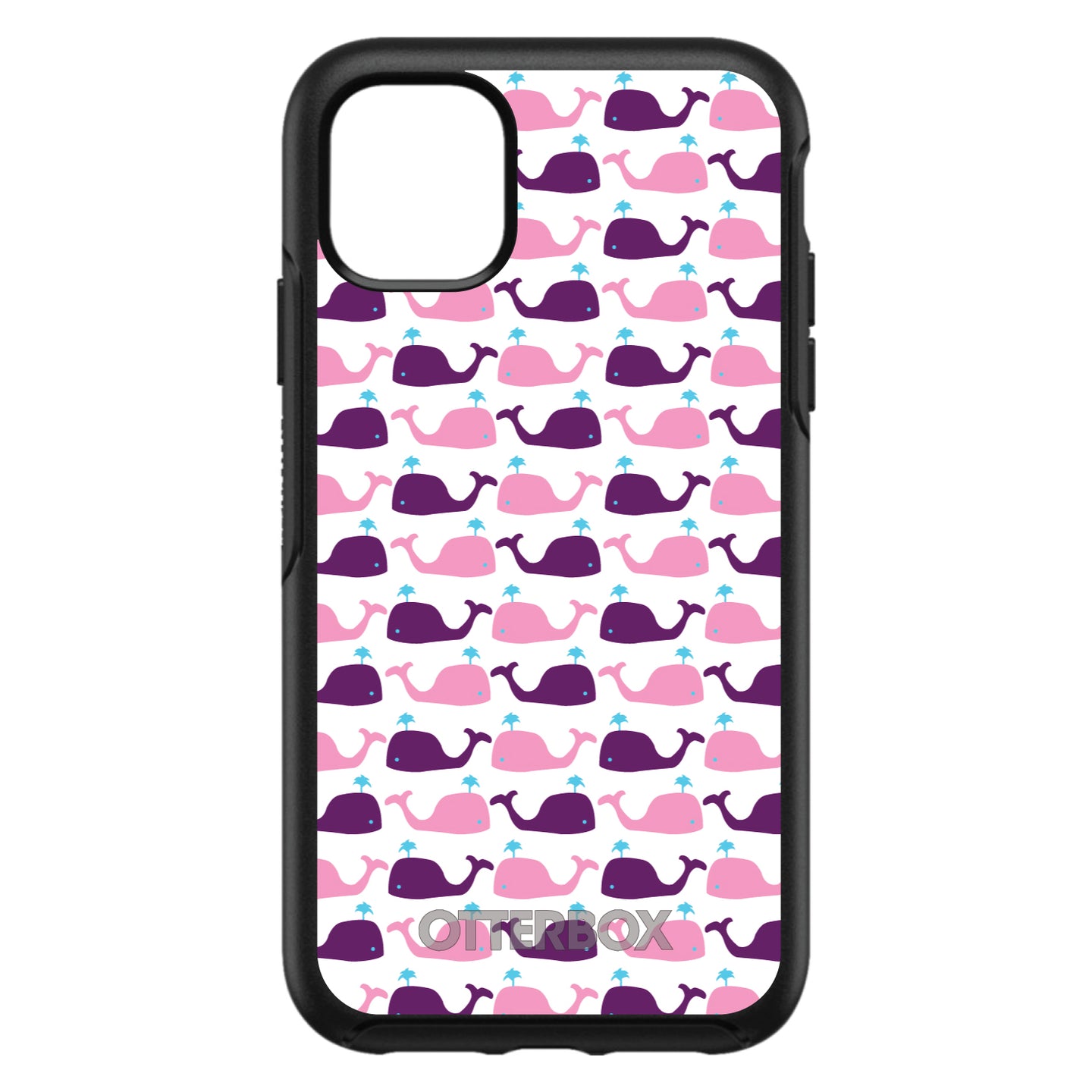 DistinctInk™ OtterBox Symmetry Series Case for Apple iPhone / Samsung Galaxy / Google Pixel - Purple Pink Cartoon Whales