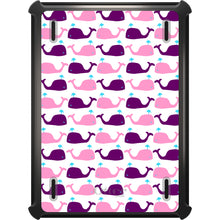 DistinctInk™ OtterBox Defender Series Case for Apple iPad / iPad Pro / iPad Air / iPad Mini - Purple Pink Cartoon Whales