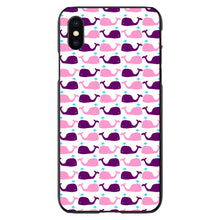 DistinctInk® Hard Plastic Snap-On Case for Apple iPhone or Samsung Galaxy - Purple Pink Cartoon Whales