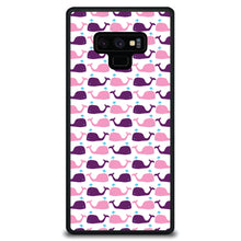 DistinctInk® Hard Plastic Snap-On Case for Apple iPhone or Samsung Galaxy - Purple Pink Cartoon Whales