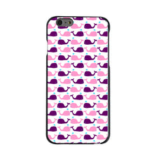 DistinctInk® Hard Plastic Snap-On Case for Apple iPhone or Samsung Galaxy - Purple Pink Cartoon Whales