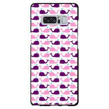 DistinctInk® Hard Plastic Snap-On Case for Apple iPhone or Samsung Galaxy - Purple Pink Cartoon Whales