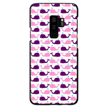 DistinctInk® Hard Plastic Snap-On Case for Apple iPhone or Samsung Galaxy - Purple Pink Cartoon Whales