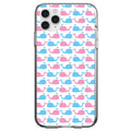 Blue Pink Cartoon Whales Clear Shockproof iPhone Case