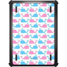 DistinctInk™ OtterBox Defender Series Case for Apple iPad / iPad Pro / iPad Air / iPad Mini - Blue Pink Cartoon Whales
