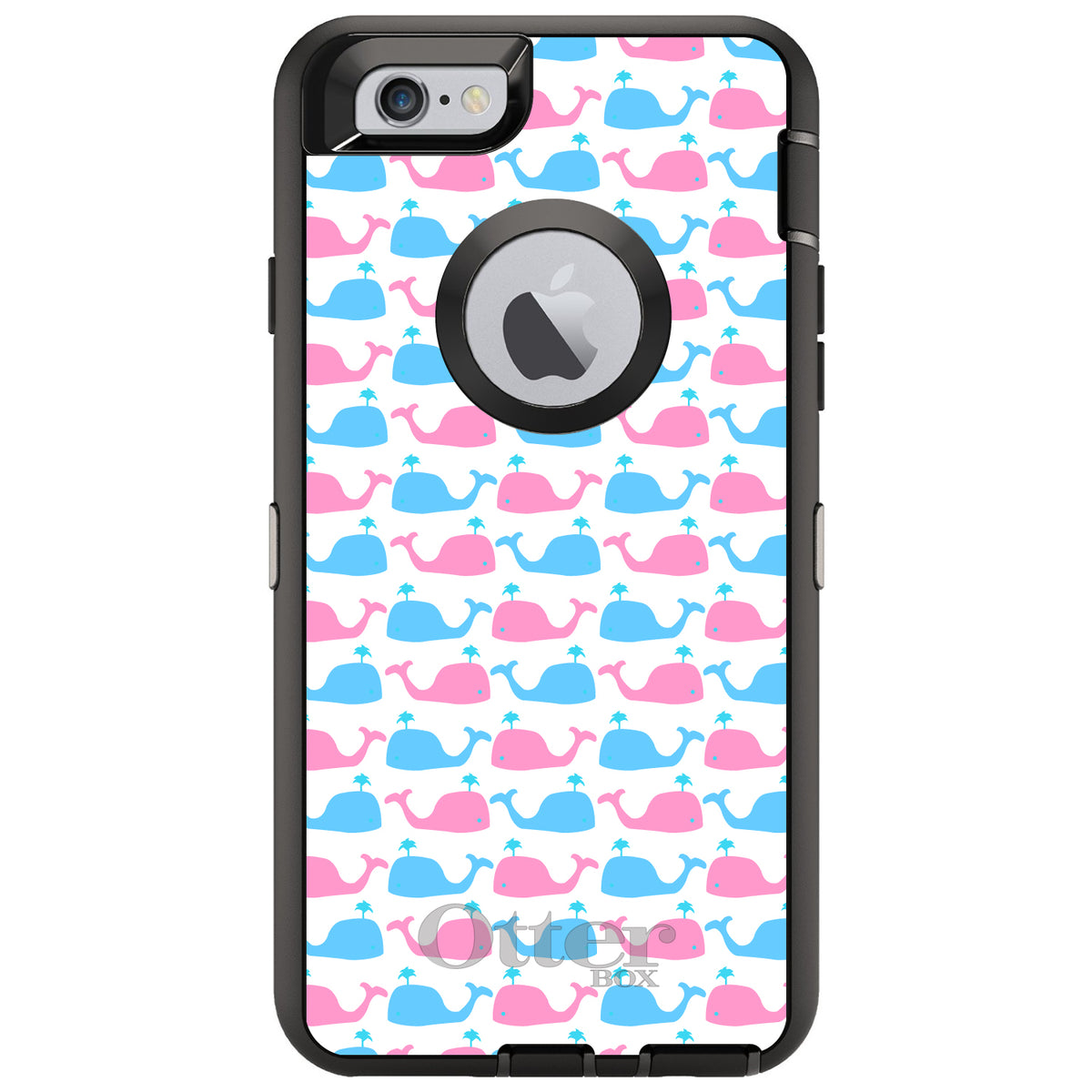 Blue Pink Cartoon Whales OtterBox Defender Case for iPhone & Galaxy, view 4