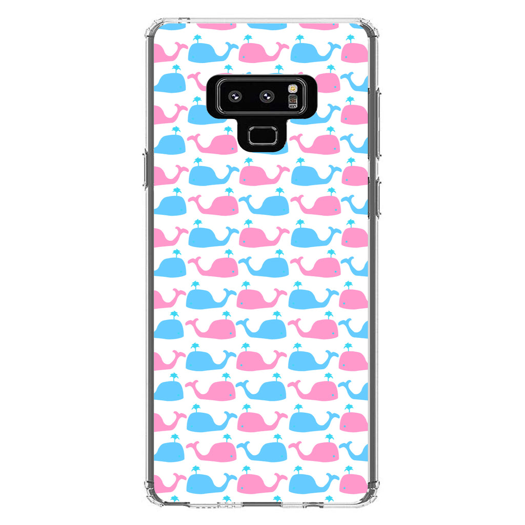Blue Pink Cartoon Whales Clear Shockproof iPhone Case, view 11
