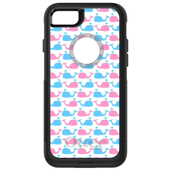 DistinctInk OtterBox Commuter Series Case for Apple iPhone or Samsung Galaxy - Blue Pink Cartoon Whales