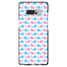 DistinctInk® Hard Plastic Snap-On Case for Apple iPhone or Samsung Galaxy - Blue Pink Cartoon Whales