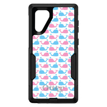 DistinctInk™ OtterBox Commuter Series Case for Apple iPhone or Samsung Galaxy - Blue Pink Cartoon Whales