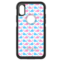 DistinctInk™ OtterBox Commuter Series Case for Apple iPhone or Samsung Galaxy - Blue Pink Cartoon Whales