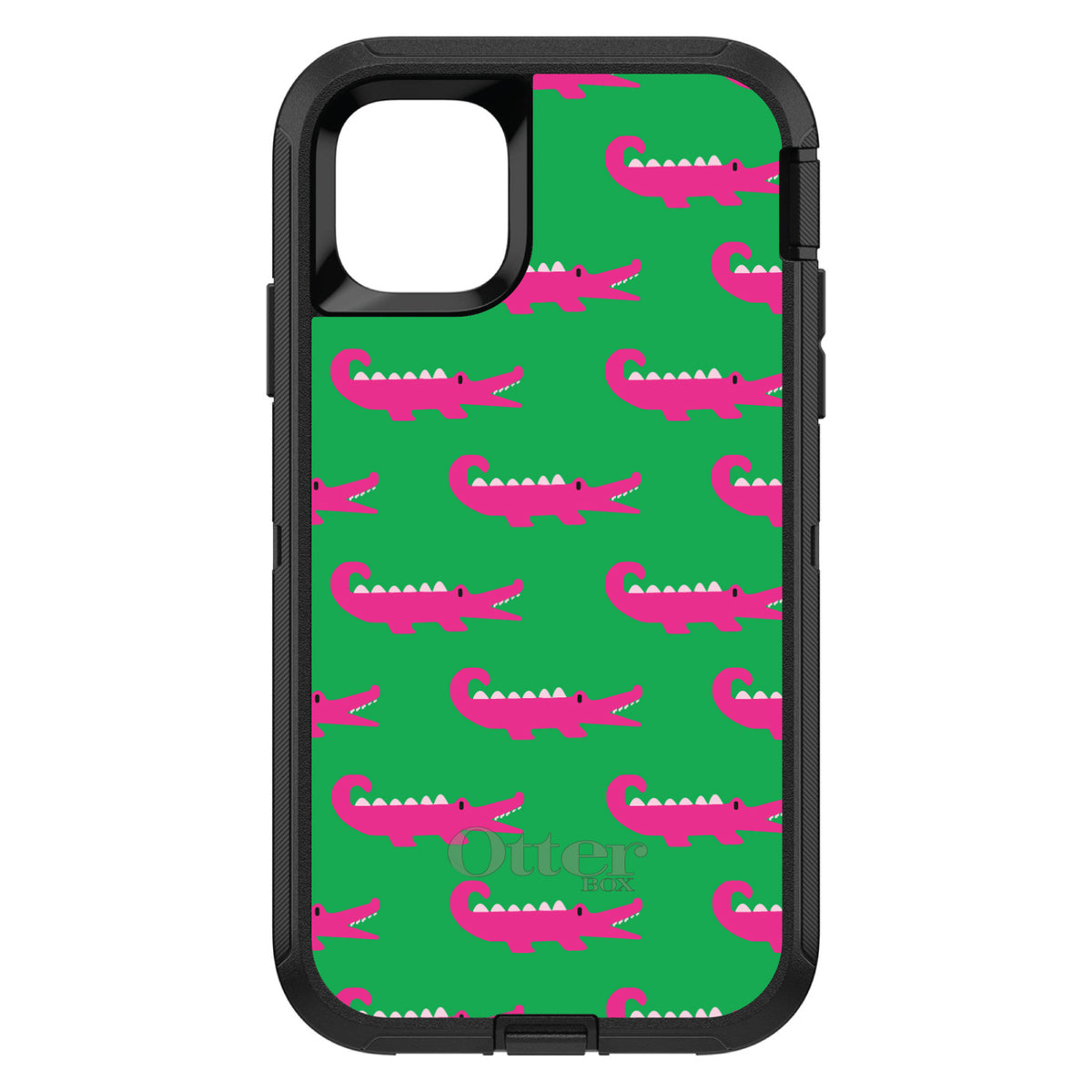 Green Pink Alligators OtterBox Defender Case for iPhone & Galaxy, view 2