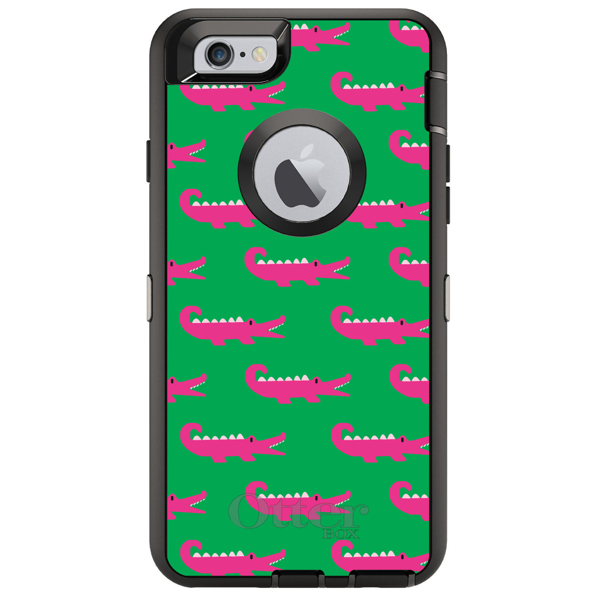 Green Pink Alligators OtterBox Defender Case for iPhone & Galaxy, view 4