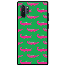 DistinctInk® Hard Plastic Snap-On Case for Apple iPhone or Samsung Galaxy - Green Pink Alligators