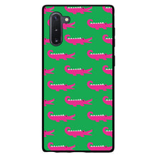 DistinctInk® Hard Plastic Snap-On Case for Apple iPhone or Samsung Galaxy - Green Pink Alligators