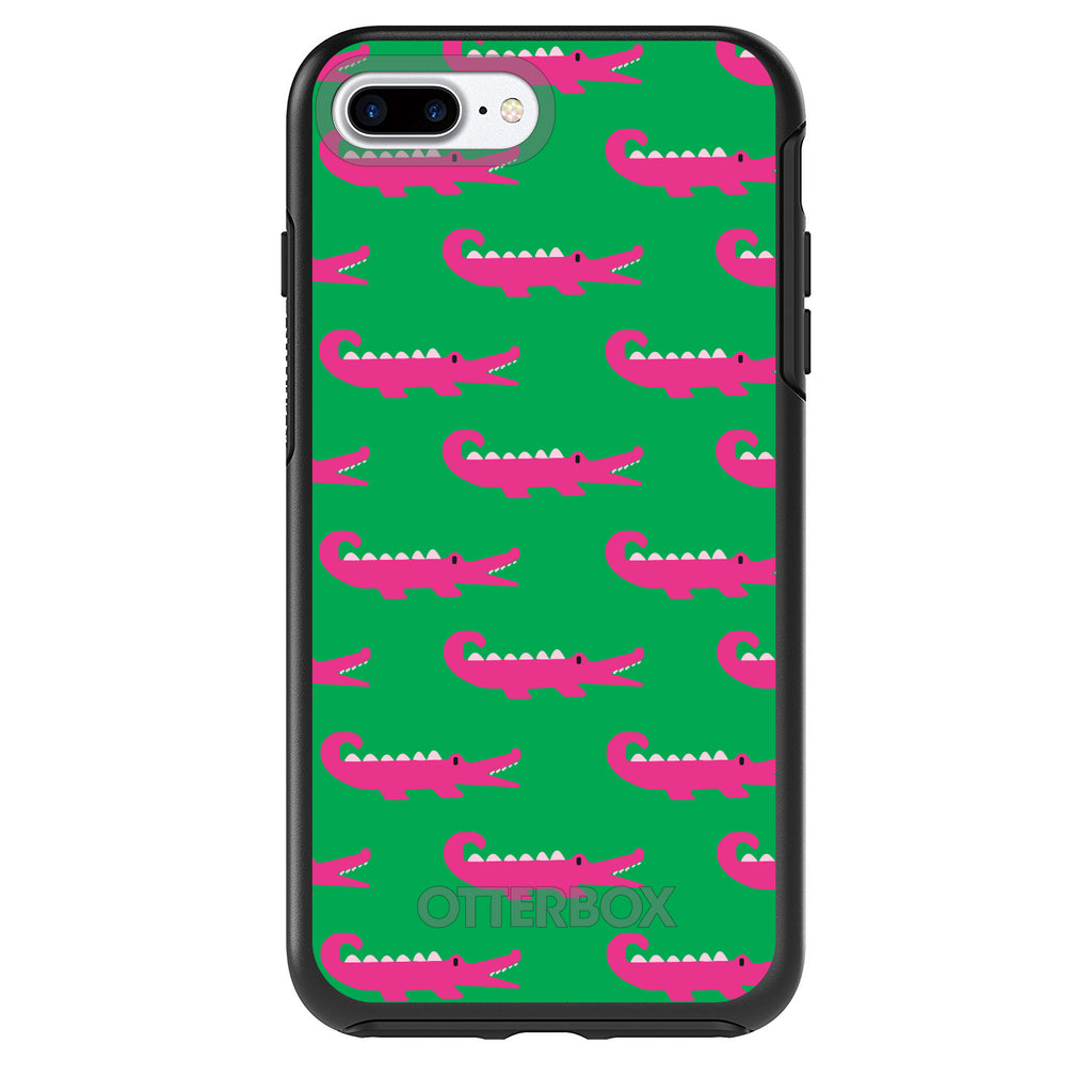 Green Pink Alligators OtterBox Symmetry Case for iPhone & Galaxy, view 2