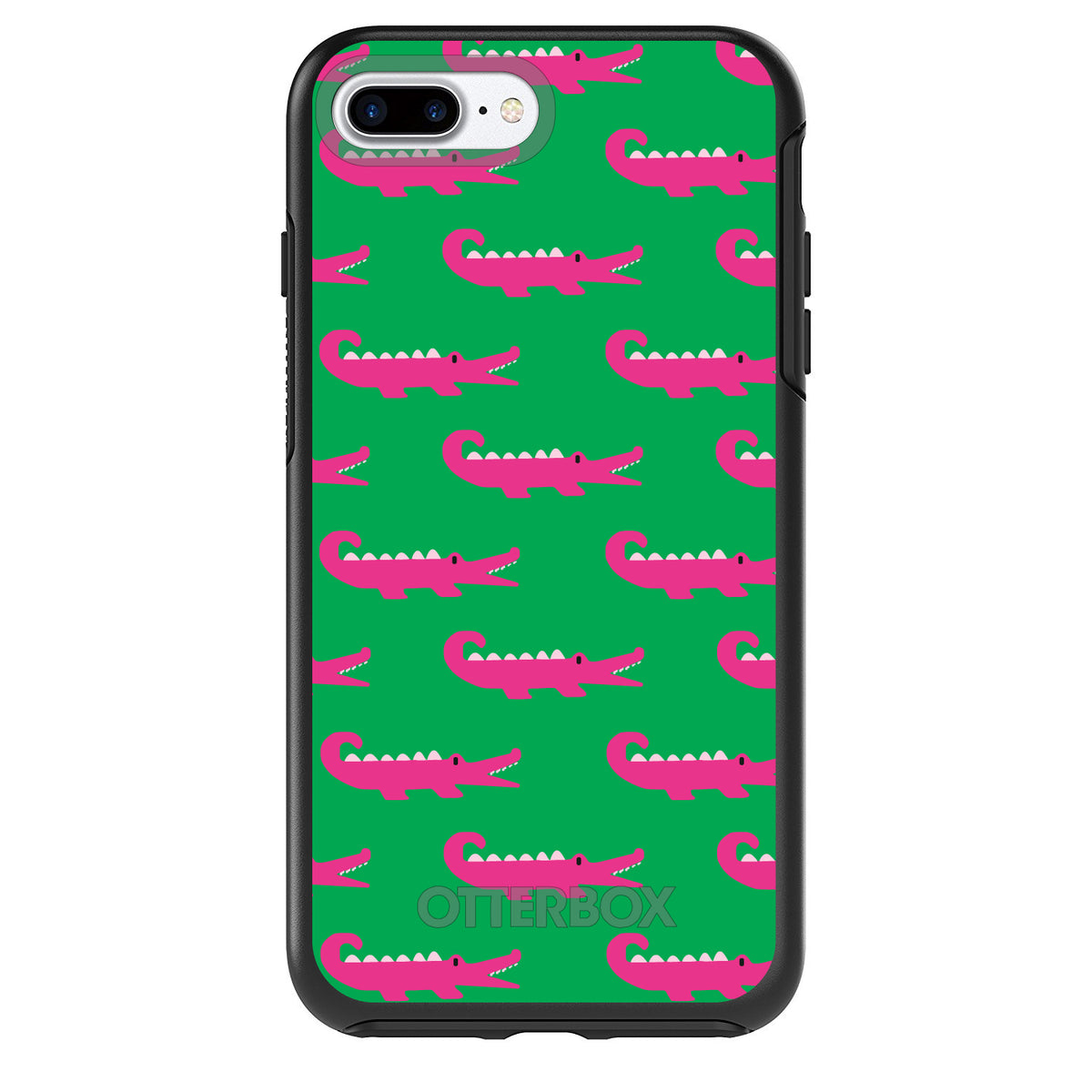 Green Pink Alligators OtterBox Symmetry Case for iPhone & Galaxy, view 2