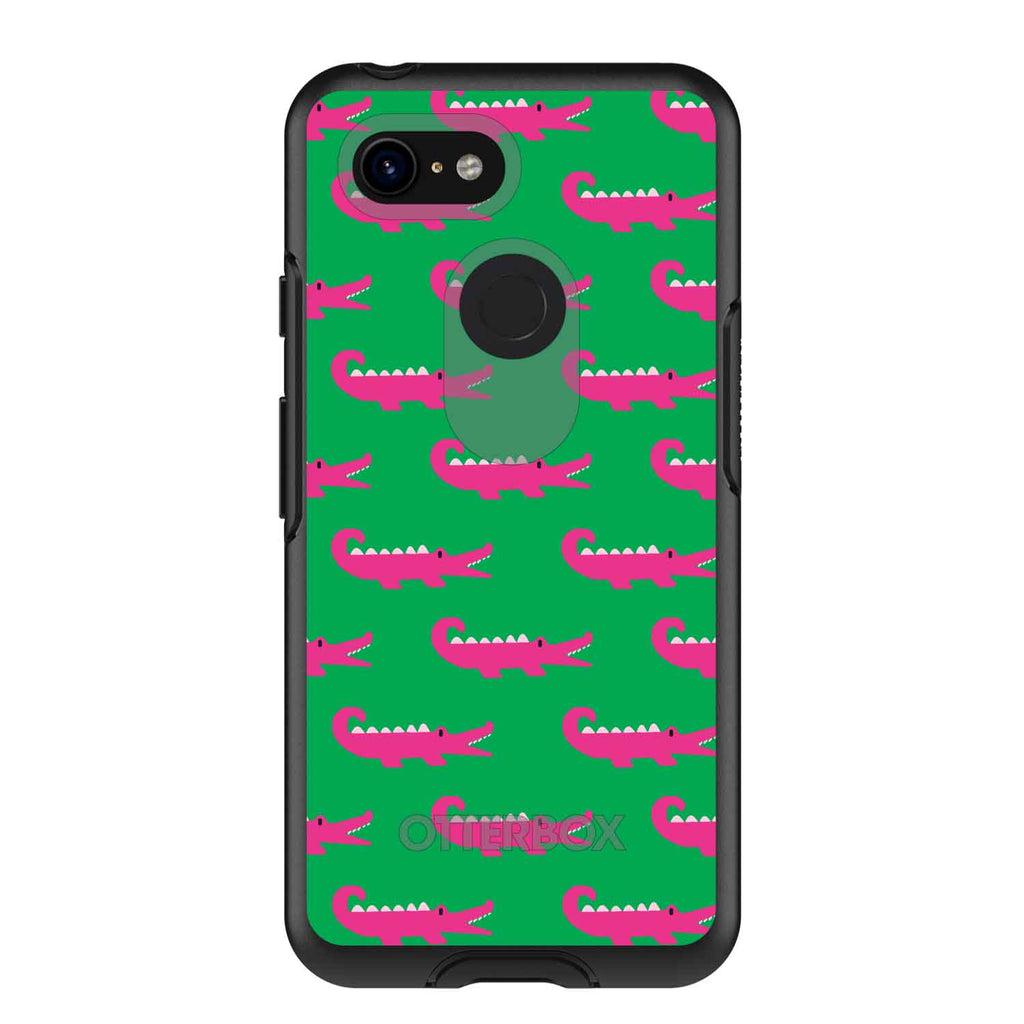 Green Pink Alligators OtterBox Symmetry Case for iPhone & Galaxy, view 15