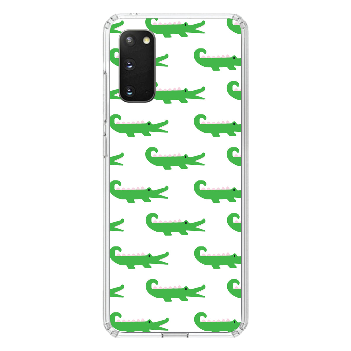 Green White Alligators Clear Shockproof iPhone Case, view 15