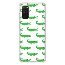 DistinctInk® Clear Shockproof Hybrid Case for Apple iPhone / Samsung Galaxy / Google Pixel - Green White Alligators